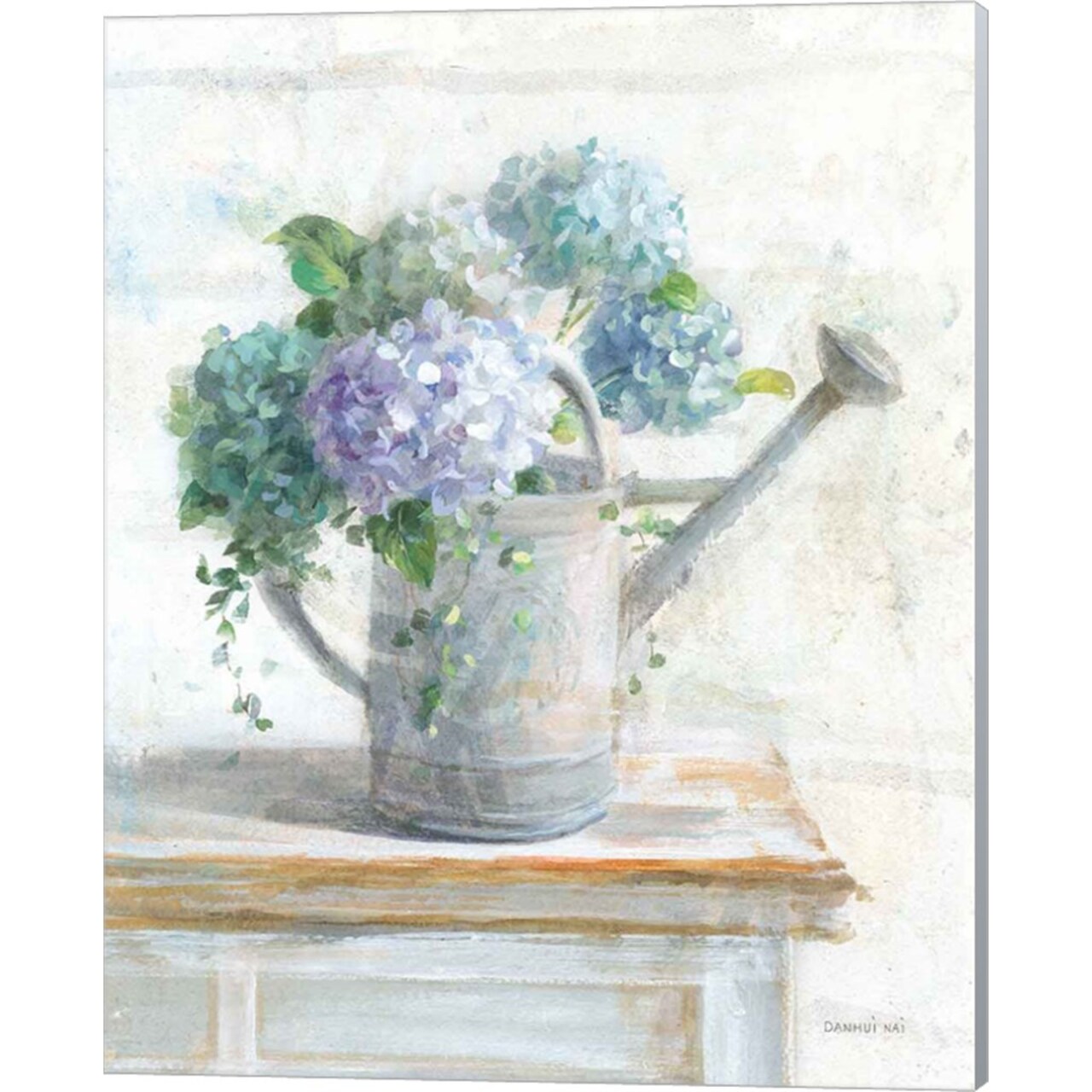 Morning Hydrangeas II by Danhui Nai 16" x 20" Canvas Wall Art